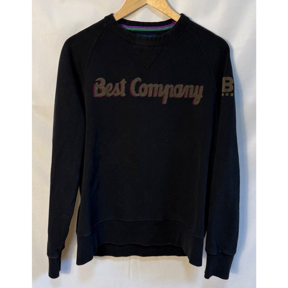 Y2K Best Company Olmes Carretti Crewneck Sweatshirt L Mens Black Italy